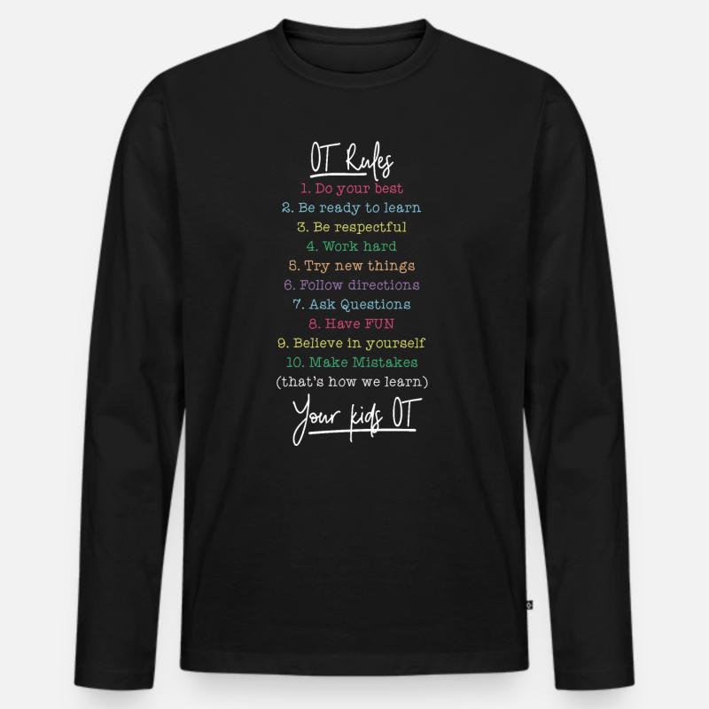 Ergotherapeut OT Rules - Männer Premium Bio Langarmshirt - Schwarz