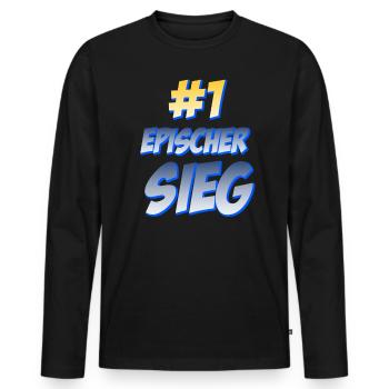 Epischer Sieg Humor Fun Spaß Kult Funny Spruch - Männer Premium Bio Langarmshirt - Schwarz - Vorne - Nico (187cm)