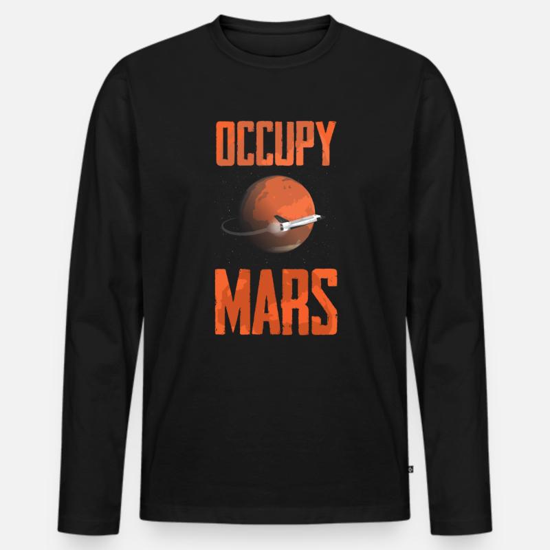 Mars - Männer Premium Bio Langarmshirt - Schwarz