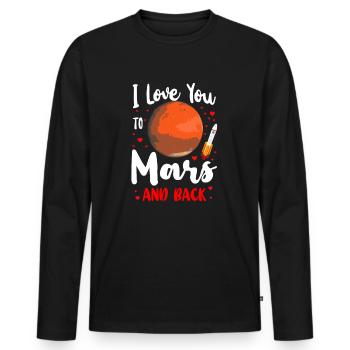 Mars - Men's Premium Organic Long Sleeve Shirt - black - Front - Nico (187cm)