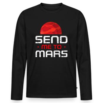 Mars - Men's Premium Organic Long Sleeve Shirt - black - Front - Nico (187cm)