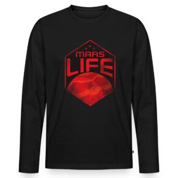 Mars - T-shirt manches longues Premium bio Homme - noir - Devant - Nico (187cm)