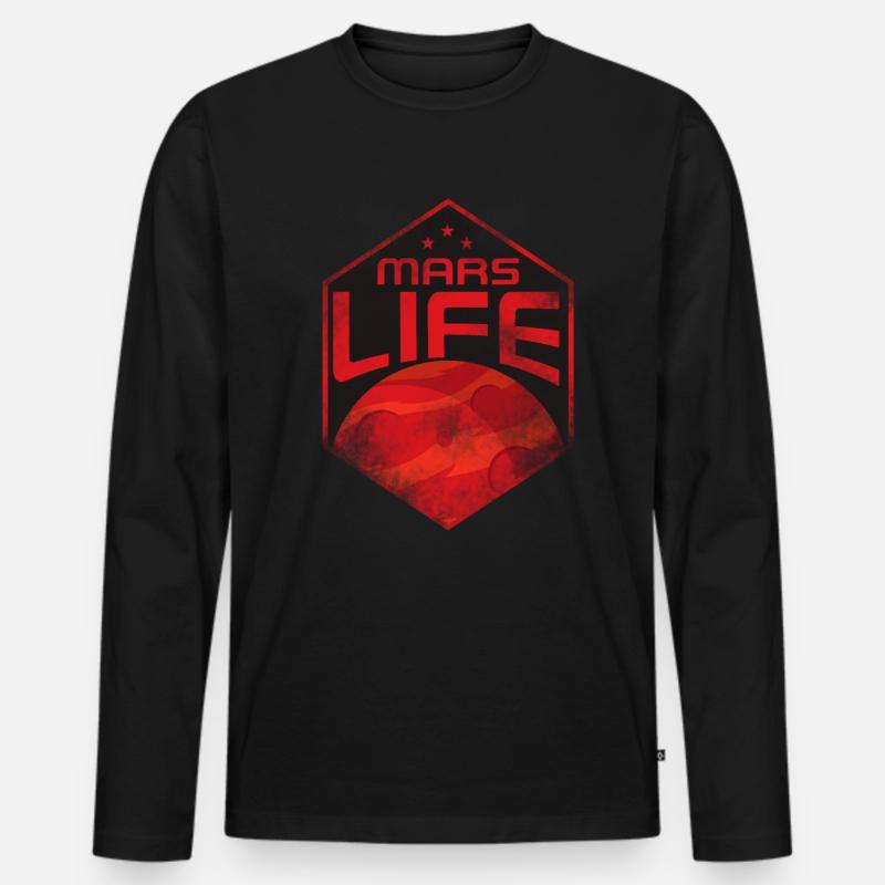 Mars - Männer Premium Bio Langarmshirt - Schwarz