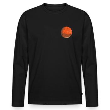 Mars - Men's Premium Organic Long Sleeve Shirt - black - Front - Nico (187cm)