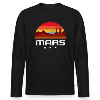Mars - T-shirt manches longues Premium bio Homme - noir - Devant - Nico (187cm)