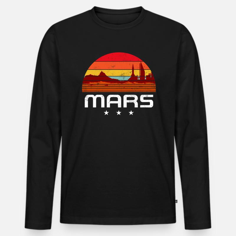 Mars - Männer Premium Bio Langarmshirt - Schwarz