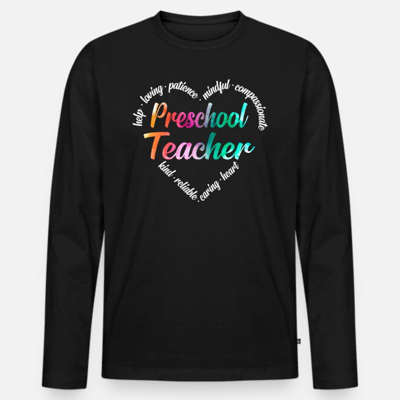 Vorschullehrer - Männer Premium Bio Langarmshirt - Schwarz
