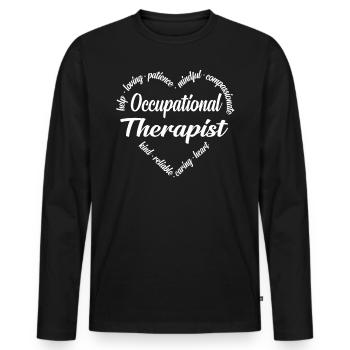 Occupational therapist - Men's Premium Organic Long Sleeve Shirt - black - Front - Nico (187cm)