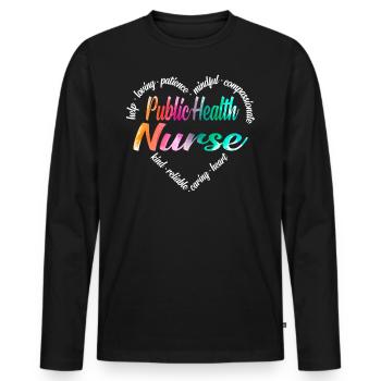 Public health nurse - Men's Premium Organic Long Sleeve Shirt - black - Front - Nico (187cm)