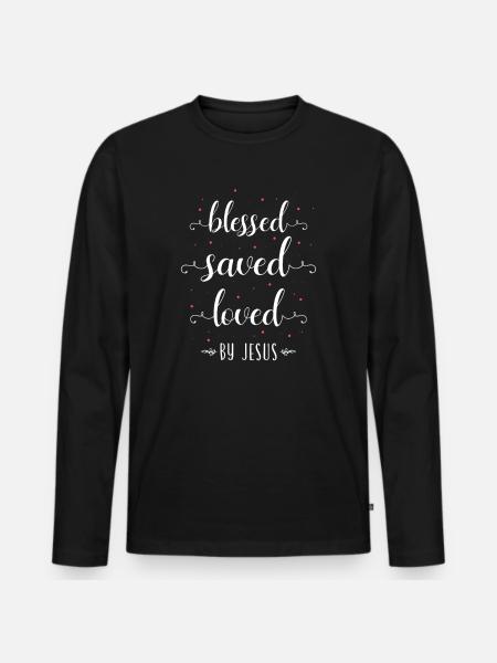 Christian bible verse religion - Men's Premium Organic Long Sleeve Shirt - black