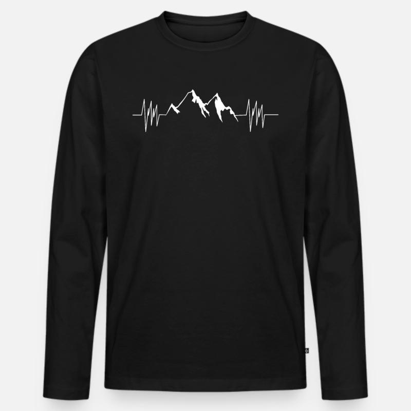 Wandern - Männer Premium Bio Langarmshirt - Schwarz