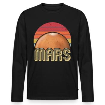 Mars - T-shirt manches longues Premium bio Homme - noir - Devant - Nico (187cm)