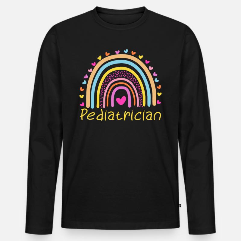 Kinderarzt - Männer Premium Bio Langarmshirt - Schwarz