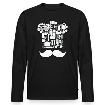 Chef Chef Chef Kitchen Cooking Food Hobby Chef - Men's Premium Organic Long Sleeve Shirt - black - Front - Nico (187cm)