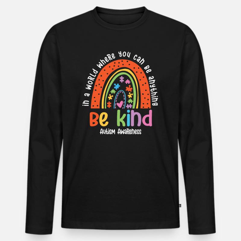 Autismus Bewusstsein - Männer Premium Bio Langarmshirt - Schwarz