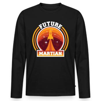 Mars - Men's Premium Organic Long Sleeve Shirt - black - Front - Nico (187cm)