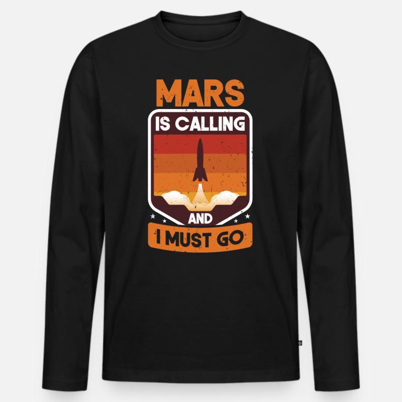 Mars - Männer Premium Bio Langarmshirt - Schwarz