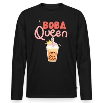 Bubble Tea - T-shirt manches longues Premium bio Homme - noir - Devant - Nico (187cm)