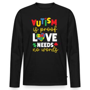Autisme Conscience - T-shirt manches longues Premium bio Homme - noir - Devant - Nico (187cm)