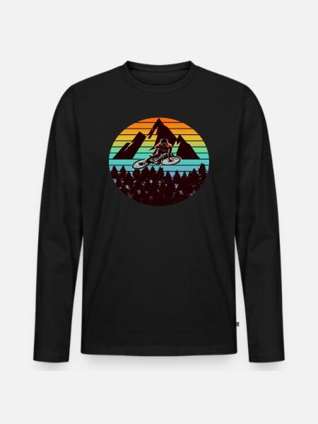 Vélos vélos vélo rétro vélo - T-shirt manches longues Premium bio Homme - noir