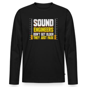 Sound Engineer Don't Get Older - Sound Engineering - Men's Premium Organic Long Sleeve Shirt - black - Front - Nico (187cm)