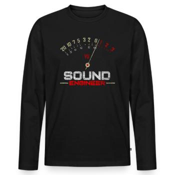 Sound Engineer VU Meter - Sound Engineer Sound Engineering - Men's Premium Organic Long Sleeve Shirt - black - Front - Nico (187cm)