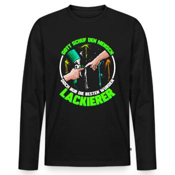 Gott schuf den Lackierer - Lustiges Autolackierer - Männer Premium Bio Langarmshirt - Schwarz - Vorne - Nico (187cm)