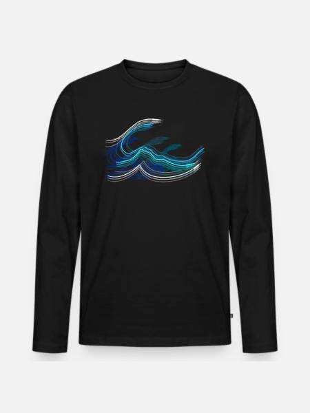 Aux Wellen Tontechniker & Tontechnik Geschenk - Männer Premium Bio Langarmshirt - Schwarz