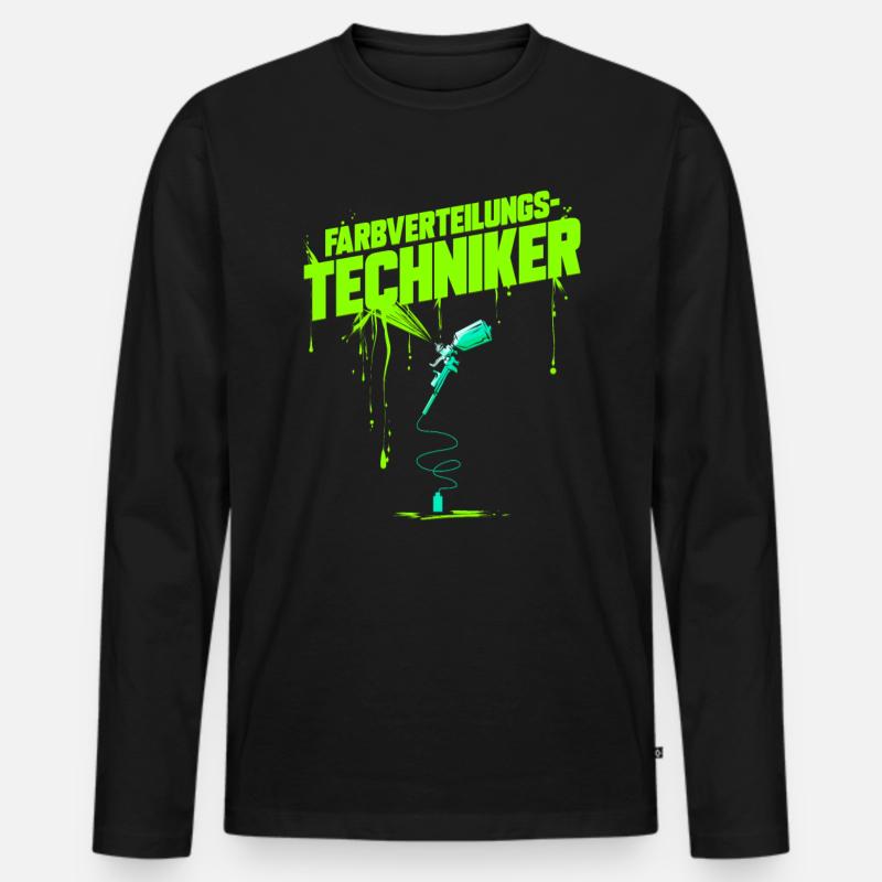 Farbverteilungstechniker Lackierer Autolackierer - Männer Premium Bio Langarmshirt - Schwarz