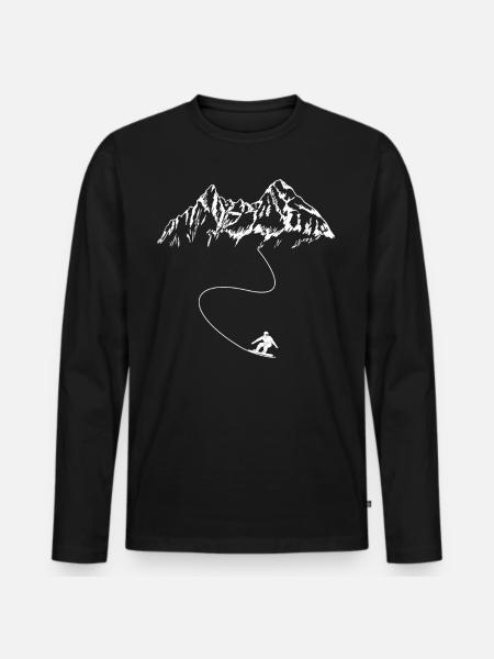 mountain snowbord drive - Men's Premium Organic Long Sleeve Shirt - black