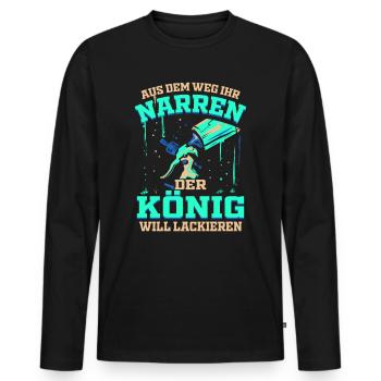 Der König will Lackieren Autolackierer & Lackierer - Männer Premium Bio Langarmshirt - Schwarz - Vorne - Nico (187cm)