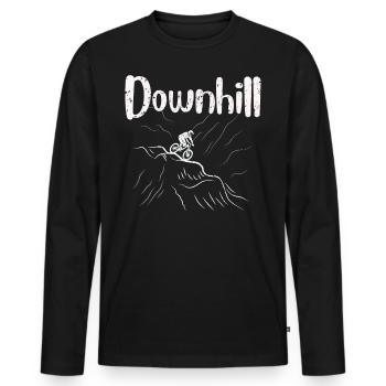 Vélos vélos vélo rétro vélo - T-shirt manches longues Premium bio Homme - noir - Devant - Nico (187cm)