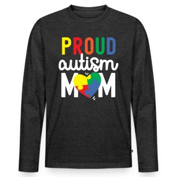 Autism Awareness - Men's Premium Organic Long Sleeve Shirt - heather anthracite - Front - Nico (187cm)