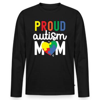 Autisme Conscience - T-shirt manches longues Premium bio Homme - noir - Devant - Nico (187cm)