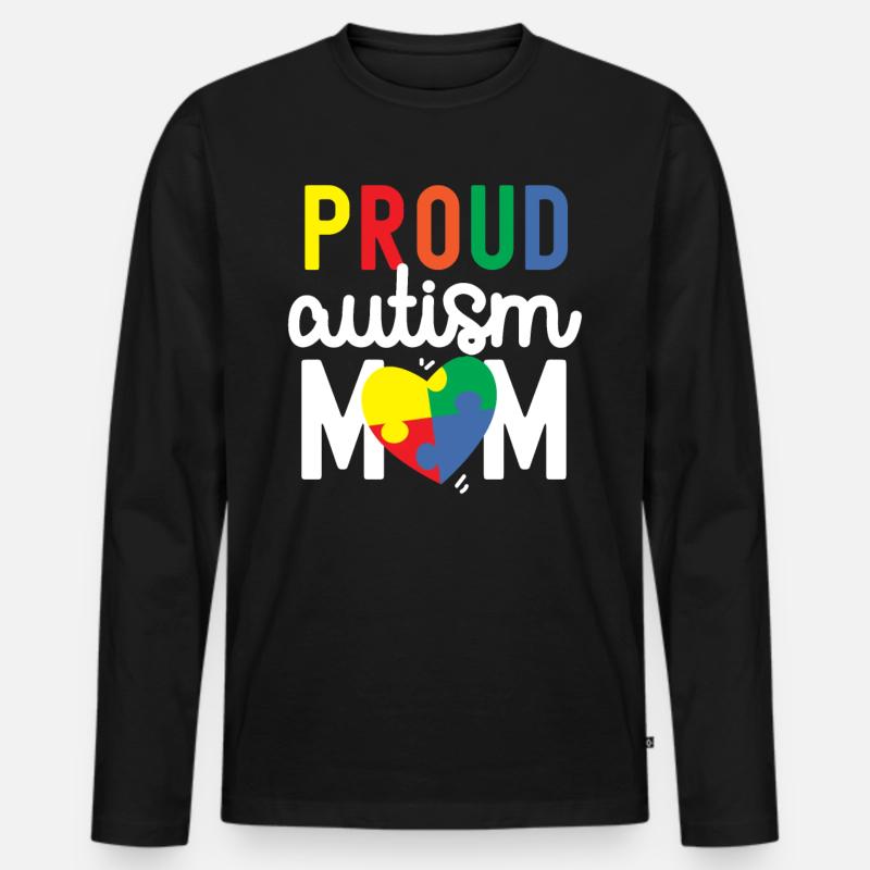 Autismus Bewusstsein - Männer Premium Bio Langarmshirt - Schwarz