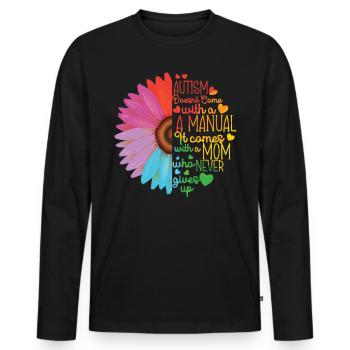 Autism Awareness - Men's Premium Organic Long Sleeve Shirt - black - Front - Nico (187cm)