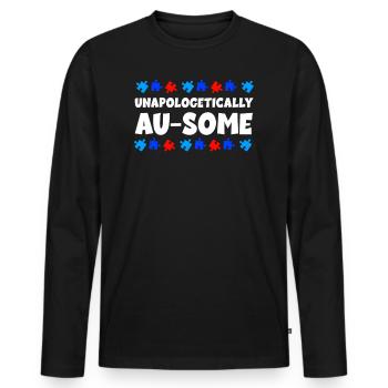 Autisme Conscience - T-shirt manches longues Premium bio Homme - noir - Devant - Nico (187cm)