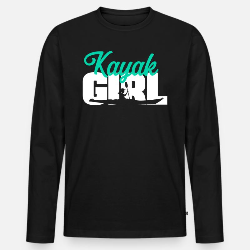 Kajak - Männer Premium Bio Langarmshirt - Schwarz