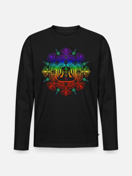 Yoga Meditation Esoterik - Männer Premium Bio Langarmshirt - Schwarz