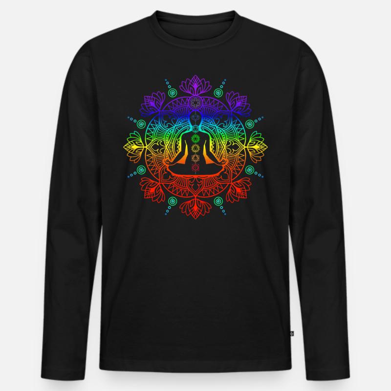 Yoga Meditation Esoterik - Männer Premium Bio Langarmshirt - Schwarz