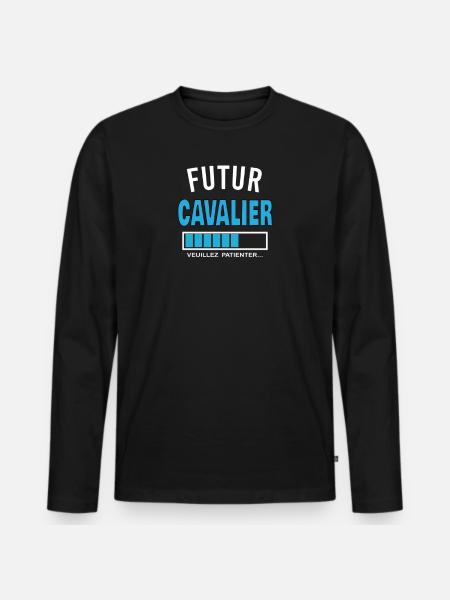 futur CAVALIER - T-shirt manches longues Premium bio Homme - noir