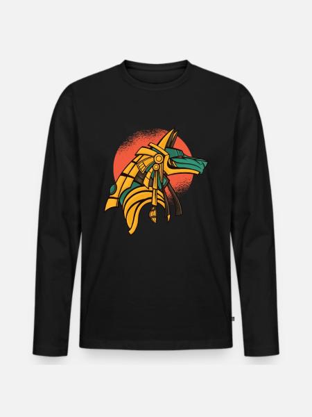 Mythologie égyptienne Anubis Pyramiede Toteng dieu - T-shirt manches longues Premium bio Homme - noir