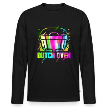 Dutch Oven Artwork - Dopfen Grillmeister Geschenk - Männer Premium Bio Langarmshirt - Schwarz - Vorne - Nico (187cm)