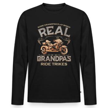 Real Grandpas Ride Trikes Motortriker & Biker Grandpa - Men's Premium Organic Long Sleeve Shirt - black - Front - Nico (187cm)