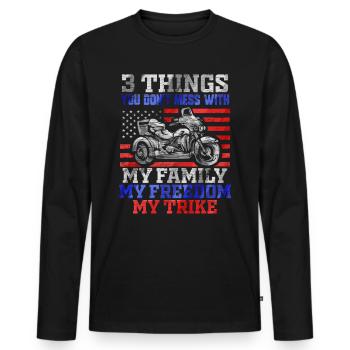 3 Choses que vous ne messes avec Freedom Family Trike - T-shirt manches longues Premium bio Homme - noir - Devant - Nico (187cm)