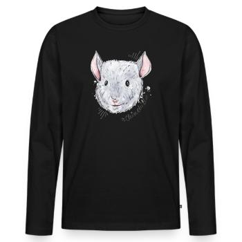 Retro Chinchilla Besitzer & Chinchilla Flüsterer - Männer Premium Bio Langarmshirt - Schwarz - Vorne - Nico (187cm)