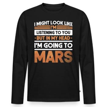 Mars - Men's Premium Organic Long Sleeve Shirt - black - Front - Nico (187cm)
