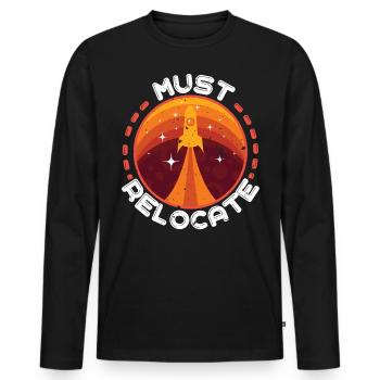 Mars - Men's Premium Organic Long Sleeve Shirt - black - Front - Nico (187cm)