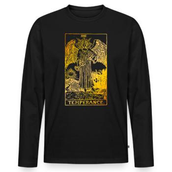 Temperance Vintage Tarot Card Temperance - Men's Premium Organic Long Sleeve Shirt - black - Front - Nico (187cm)