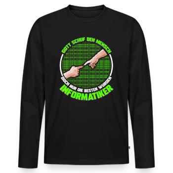 Gott schuf Mensch die besten wurden Informatiker - Männer Premium Bio Langarmshirt - Schwarz - Vorne - Nico (187cm)